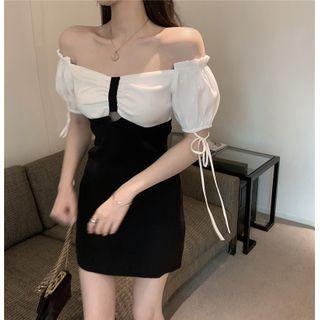 Cold Shoulder Short-sleeve T-shirt A-line Dress