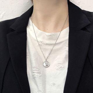 Stainless Steel Yin-and-yang Pendant Necklace Silver - One Size