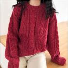 Cable Plain Knit Sweater