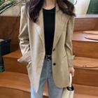Single-breasted Loose-fit Blazer Beige - One Size