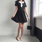 Contrast-trim Short-sleeve Minidress