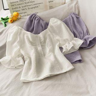 Textured Boatneck Blouse