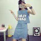 Set: Denim Tank Top + Skirt