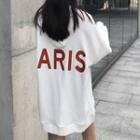 Letter Oversized Hoodie White - One Size
