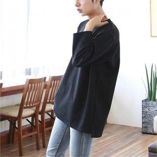 Couple Round-neck Cropped-sleeve T-shirt