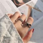 Layered Rhinestone Open Ring / Hoop Link Open Ring