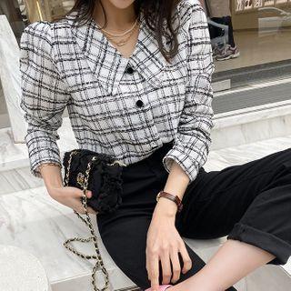 Chelsea-collar Plaid Shirt