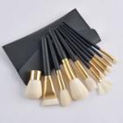 Set Of 11: Makeup Brush With Bag Set Of 11 - With Bag - Black - One Size