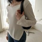 Plus Size Square-neck Slim-fit Top