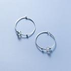 Faux Crystal Alloy Hoop Earring 1 Pair - Earring - S925 Silver - Silver - One Size