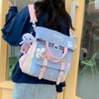 Buckled Canvas Backpack / Bag Charm / Brooch / Set