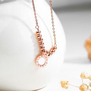 Scallop Roman Numeral Disc & Metal Bead Anklet 061 - As Shown In Figure - One Size