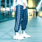 Patchwork Plaid Jogger Pants