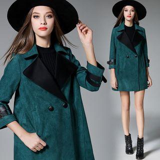 Faux-suede Loose-fit Coat
