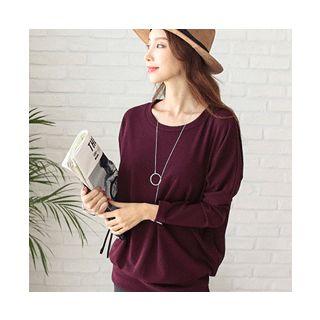 Round-neck Tube-hem Top