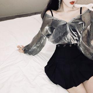 Sheer Shirt Shirt - Silver Gray - One Size