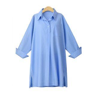 Long-sleeve Midi Shirt