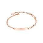 Simple And Fashion Plated Rose Gold Geometric Rectangular 316l Stainless Steel Bracelet Rose Gold - One Size