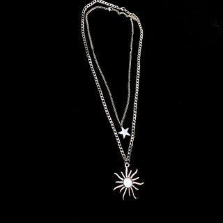 Sun Pendent Chain Necklace / Star Pendent Chain Necklace / Set