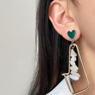 Heart Drop Earring 1 Pair - 14k Gold - Gold - One Size