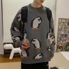 Penguin Jacquard Oversize Sweater