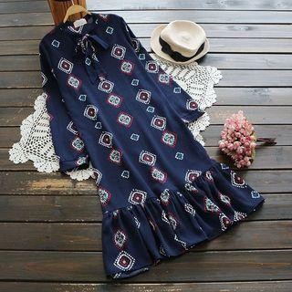 Tie-waist Chiffon Shift Dress