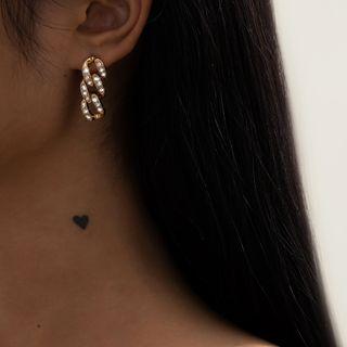Rhinestone Chain Link Ear Stud