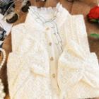 Bell-sleeve Ruffled Lace Top