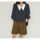 Dot Print Blouse White Dots - Black - One Size