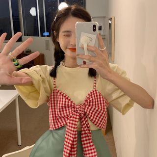 Gingham Bow Camisole Top