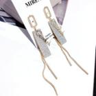 Alloy Lettering Fringed Earring Silver Needle - As Shown In Figure - One Size