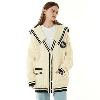 Detachable Sailor-collar Cardigan Ivory - One Size