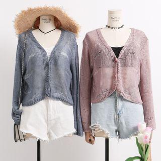 Open-knit Sheer Cardigan