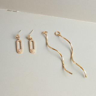 Rhinestone Oval Swirl Dangle Earring