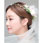 Rose Garland Hair Band With Bridal Veil One Size