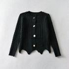 Asymmetrical Cable-knit Cardigan