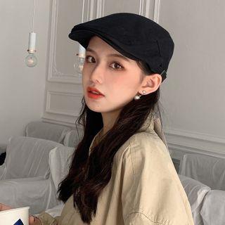 Plain Buckled Flat Cap