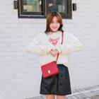 Heart-typography Brushed-fleece Lined Sweatshirt
