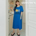 Plus Size Letter-printed T-shirt Dress