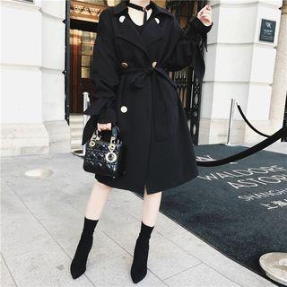 Plain Coat With Belt