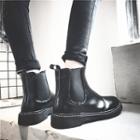 Faux Leather Platform Zip Ankle Boots