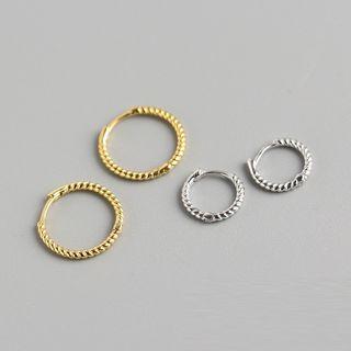 Sterling Silver Cable Cicle Earrings