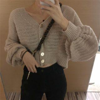 Plain Over-sized Crop Cardigan