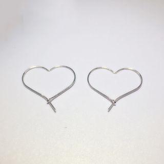 925 Sterling Silverheart Hoop Earrings