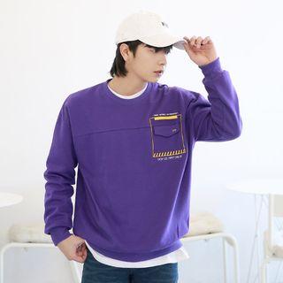 Embroidered Flap-pocket Sweatshirt