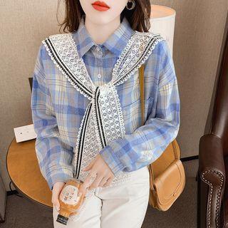 Plaid Shirt / Lace Shawl
