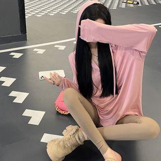 Long Sleeve Plain Oversized Hoodie / Plain Leggings