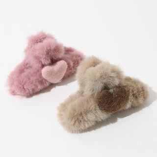 Fluffy Heart Hair Claw