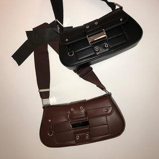 Snap-button Flap Crossbody Bag