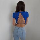 Open-back Strappy Crop T-shirt In 5 Colors